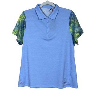 Antigua Fauna Golf Polo Denim Heather Multi Eaton CC Logo Women’s Medium